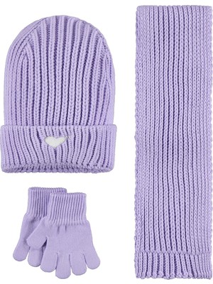 Civil Girls 6-9 Yaş Atkı Bere Eldiven Set - Lila