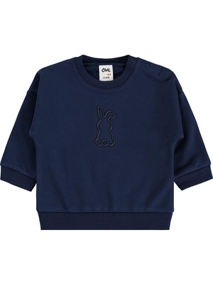 Civil Baby Tavşan Baskılı Basic 6-18 Ay Sweatshirt - Lacivert