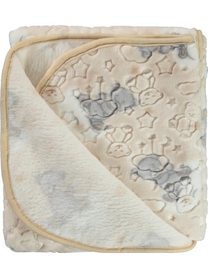 Civil Baby Ayıcık Empirme Baskılı 100X120 cm  Battaniye - Bej