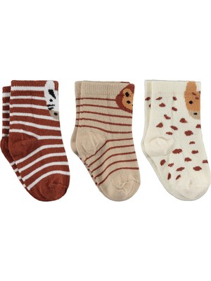 Civil Baby Animal 3'lü 6- Bebek Erkek Çorap Set