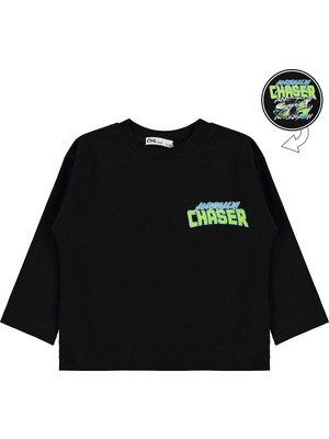 Civil Boys Chaser Araba Baskılı 2-5 Yaş Sweatshirt Km - Siyah