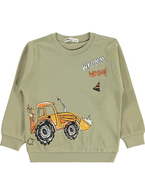 Civil Boys Kepçe Baskılı 2-5 Yaş Sweatshirt Km - Haki
