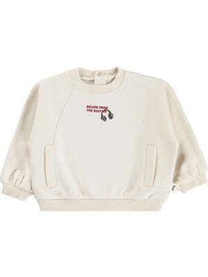 Civil Baby Yazı Baskılı 6-18 Ay Sweatshirt - Bej