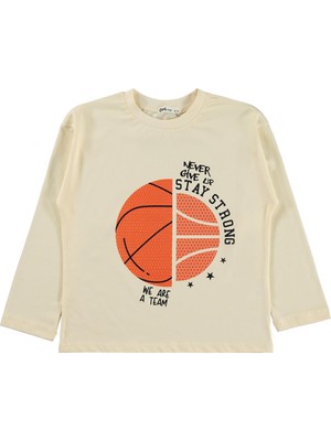Civil Boys Stay Top Baskılı 6-9 Yaş Sweatshirt Km - Ekru