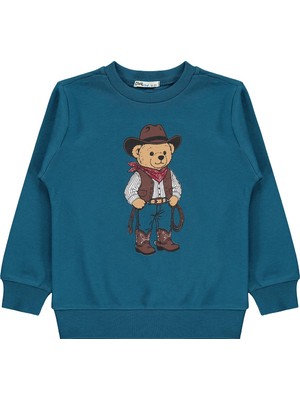 Civil Boys Ayı Baskılı 2-5 Yaş Sweatshirt - Yeşil