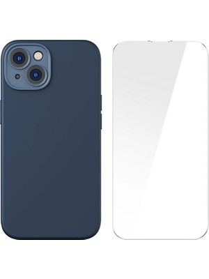 Orden Yaşam Baseus Liquid Silica Gel iPhone 14 6.1 Magsafe Silikon Kılıf + Tempered Ekran Koruyucu Set-(5775)