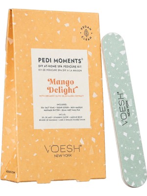 Voesh New York Pedi In A Box Deluxe Pedikür 4 Adımlı Set Mango + Törpü Set (Mango)