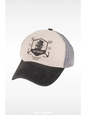 PIECE SIGNATURE Yüksek Kalite, %100 Pamuk Jean Trucker Şapka, Kadın ve Erkekler Için ( 58-59 cm )