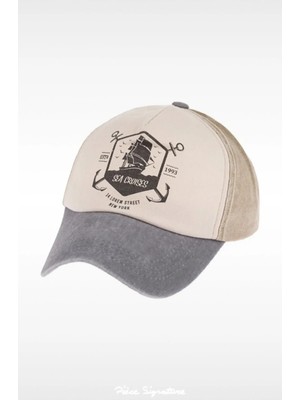 PIECE SIGNATURE Yüksek Kalite, %100 Pamuk Jean Trucker Şapka, Kadın ve Erkekler Için ( 58-59 cm )