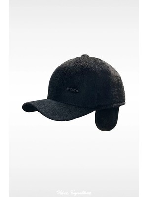 PIECE SIGNATURE Sakallı, Kış Kulaklıklı, Içi Polarlı, Çok Işlevli, Ayarlanabilir, Armalı Golf Şapkası
