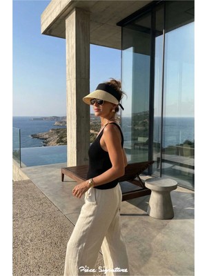 PIECE SIGNATURE Uv Korumalı Yaz Plaj Için, Kadınlar Için, Geniş Siperlikli Visor Rulo Güneş Şapkası
