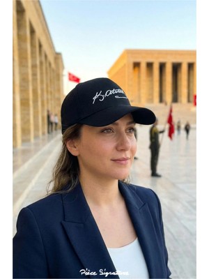PIECE SIGNATURE Kadın ve Erkekler Için, Atatürk Nakışlı, Kaliteli, Arkadan Ayarlamalı Şapka