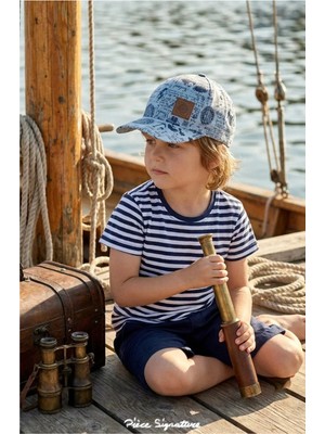 PIECE SIGNATURE Adventure Explorer Deniz Temalı Çocuk Şapkası - 52 cm Beyzbol Kepi (4-8 Yaş)