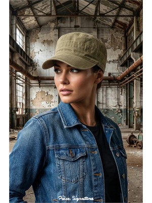 PIECE SIGNATURE %100 Akrilik, Yıkamalı Trucker Castro Şapka, Kemer Tokalı Ayarlanabilir ( Unisex )