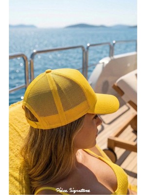 PIECE SIGNATURE Kadın ve Erkekler Için Fileli 6 Parça Beyzbol Şapka ( Unisex ) ( 5 Parça, Ön Dikişsiz )