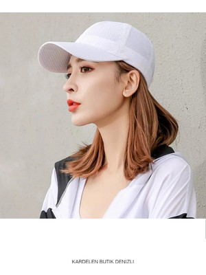 PIECE SIGNATURE Çabuk Kuruyan,fileli,micro Unisex Güneş Şapkası ( Golf,tenis,koşu,yürüyüş ve Kamp Şapkası ) Beyaz