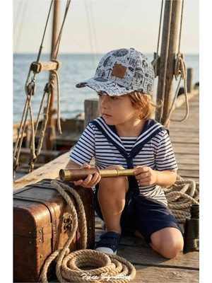 PIECE SIGNATURE Adventure Explorer Deniz Temalı Çocuk Şapkası - 52 cm Beyzbol Kepi (4-8 Yaş)