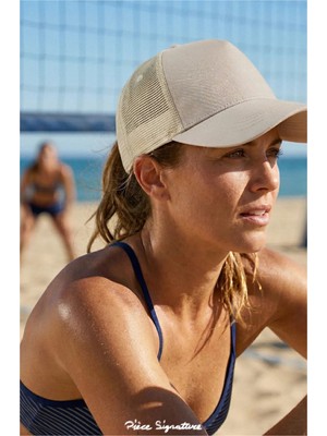 PIECE SIGNATURE Kadın ve Erkekler Için Fileli Beyzbol Şapka ( Unisex ) ( 5 Parça, Ön Dikişsiz )