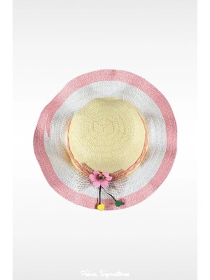 PIECE SIGNATURE Kız Çocuk Sarı Papatyalı Hasır Şapka