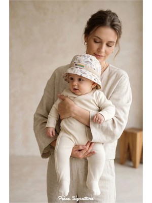 PIECE SIGNATURE Safari Desenli Pamuklu Bebek Kova Şapka (Bucket Hat) - 0-18 Ay ( Size 43-46 cm )