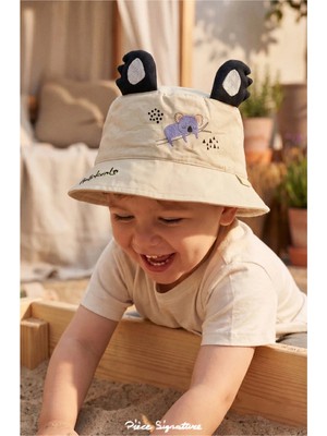 PIECE SIGNATURE %100 Pamuk, "minik Maceracılar'' Için Tasarlanan ''sevimli Koala'' Temalı Şapka ( 1-4 Yaş ) ( Size 47-50 cm )