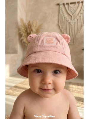 PIECE SIGNATURE Yazın En Tatlı Koruyucusu: Bebekler Için Kulaklı Bucket Şapkalar ( 0-18 Ay ) ( Size 43-46 cm )