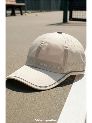 PIECE SIGNATURE Reflektörlü Çabuk Kuruyan Arkası Fileli, Micro Kumaş, Koşu ve Tenis Şapkası ( 58-59 cm )