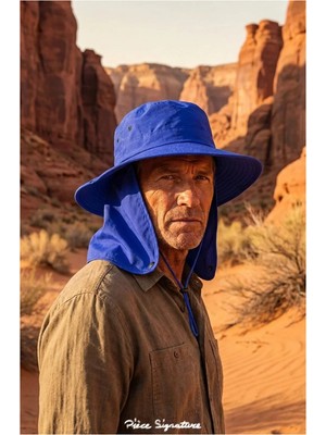 PIECE SIGNATURE Unisex Lejyoner Şapka - Uv Güneş Korumalı, Enselikli Outdoor Kamp ve Safari Şapkası