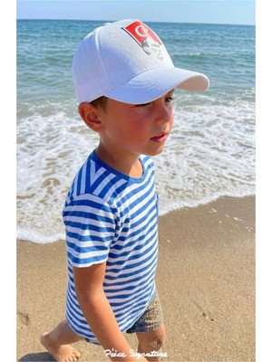 PIECE SIGNATURE %100 Pamuk Çocuk Atatürk Şapka ( Unisex ) ( 7-10 Yaş )