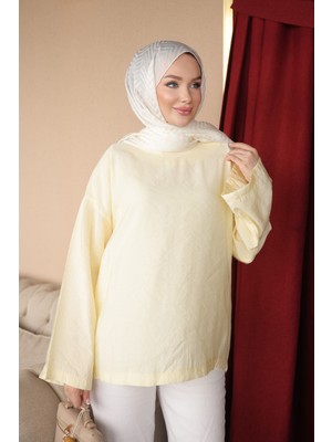 İmaj Butik Sarı Geniş Kol Bluz
