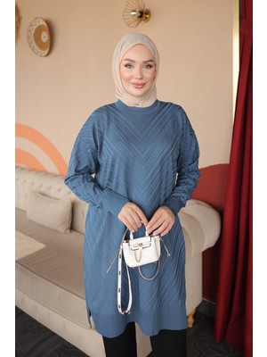 İmaj Butik Indigo Soğuk Iplik Triko Tunik