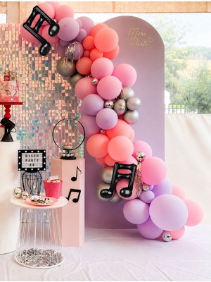 Meri Parti Manifest Balon Konsept Manifest Doğum Günü Müzik Temalı Balon Seti | 50 Adet Renkli Lateks Balon | 2 Nota Folyo Balon | Balon Zinciri
