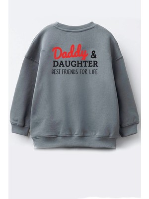 Monila Unisex Çocuk Sırt Baskılı 3 Iplik Kumaş Pamuklu Sweatshirt