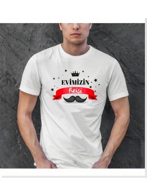 Modi Babalar Günü Hediye Baba Temalı Baskılı Oversize Bisiklet Yaka T-Shirt Beyaz