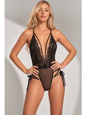 New Dreams eyetis Fantazi Dantel Transparan Body Gecelik, DerinDekolteli Kadın Seksi İç Çamaşırı Takımı