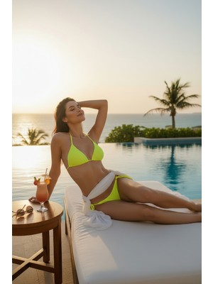 Orevio Kadın Fosforlu Yandan Bağlamalı Bikini Mayo Takımı - HEPSIB1172-9255