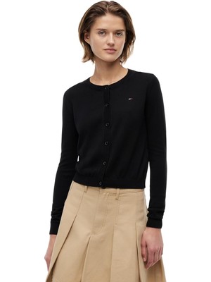 Happy Trend Tommy Jeans Tjw Essentıal Crew Neck Cardıgan Kazak Kadın