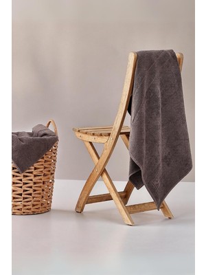 Happy Trend Premium Jumbo Banyo & Plaj HAVLUSU,%100 Pamuk, 90 x 160 Cm, 500 Gsm, Premium Kaliteli Su Emici, Pamuktan Daha Yumuşak, Palmiye Jakar, Plaj ve Banyo Için (Antrasit)
