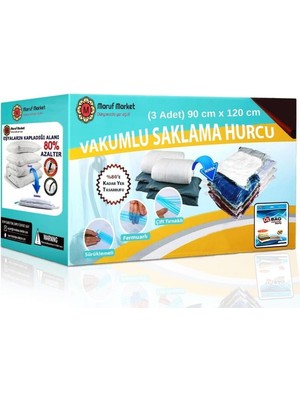 Happy Trend Beyyine Home Yüksek Kaliteli Vakumlu Hurc (Xxl)(3 Adet) 90 cm x 120 cm - Çevirmeli Kapak-Yorgan & Battaniye Hurcu