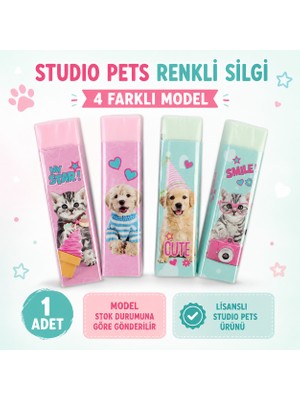 Bakgelal Studio Pets Lisanslı Renkli Silgi Kedi Köpek Desenli Okul Kırtasiye Silgisi 1 Adet