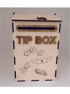 Bezos Kumbara Ahşap Posta Kutusu Tip Box Bahşiş Kutusu Tipbox
