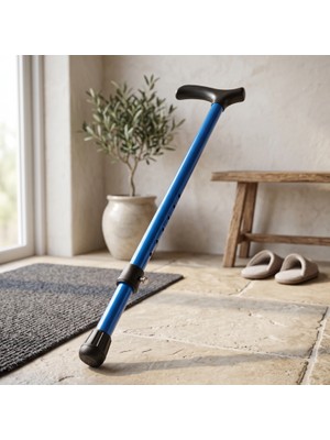 Grandsell Ayarlanabilir Metal Pimli Baston - Ergonomik Saplı - Yürüyüş Desteği