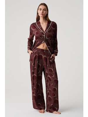 Penye Mood Desenli Rahat Kesim Pijama Takımı