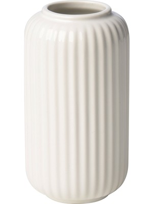 IKEA Modern Beyaz Cam Vazo 12 cm - Dekoratif Ev & Ofis Süsü - Çiçek Vazosu Şık Tasarım