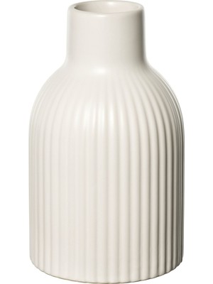 IKEA Modern Beyaz Cam Vazo 15 cm - Dekoratif Ev & Ofis Süsü - Çiçek Vazosu Şık Tasarım