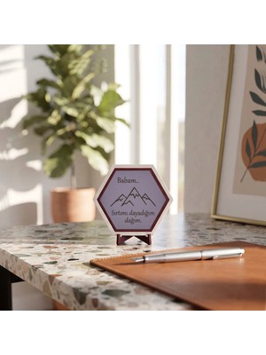 Miawiki Babalar Gününe Özel Babam Sırtımı Dayadığım Dağım Dekoratif Obje, Yaşam Alanlarınıza Güç Katan Zarif Bir Tasarım 10X10 cm