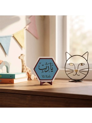 Miawiki Kalbe Ferahlık Sağlayan Yâ Rab Ibareli Masaüstü Süsü Kahve Köşelerinizi Tamamlayan Modern ve Estetik Bir Görünüm Sunar 10X10 cm