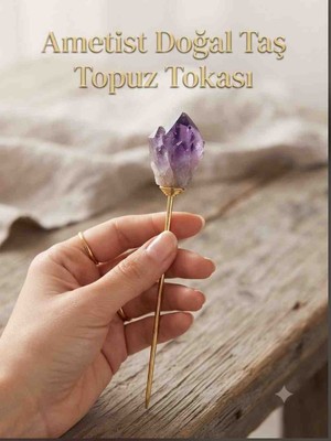 Best Bioenerji Taş Terapi Ametist Doğal Taş Topuz Tokası – Zarif ve Özel Tasarım