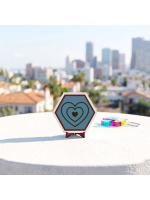 Miawiki Minimalist Katmanlı Kalp Masaüstü Süsü Ofis Masalarınız Için Estetik ve Şık Bir Dekoratif Obje 10X10 cm
