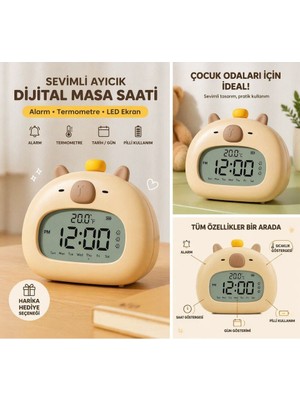 Margo Toys Cappybara Termometreli Çocuk Gece Lambası Masa Saati